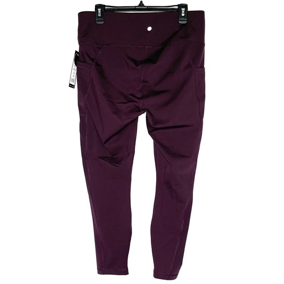 🔥 Yogalicious Lux NWT Dark Cherry Full Length Leggings 1X Pockets - Picture 8 of 12